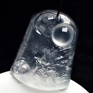 Authentic type a lucky Myanmar lucky jade dragon